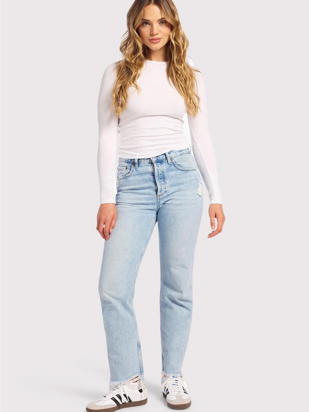 nuuds Light Blue Straight Leg Women's Jeans
